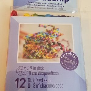 Friendship bracelet floss with Kumihimo Disk nib